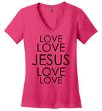 Women's Jesus Loves V-Neck