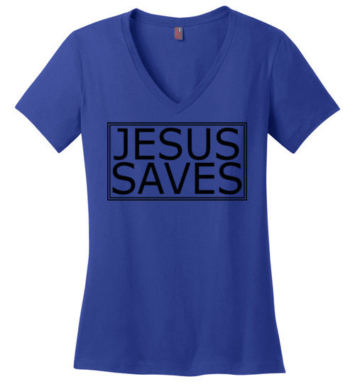 Women's Jesus Saves V-Neck