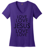 Women's Jesus Loves V-Neck